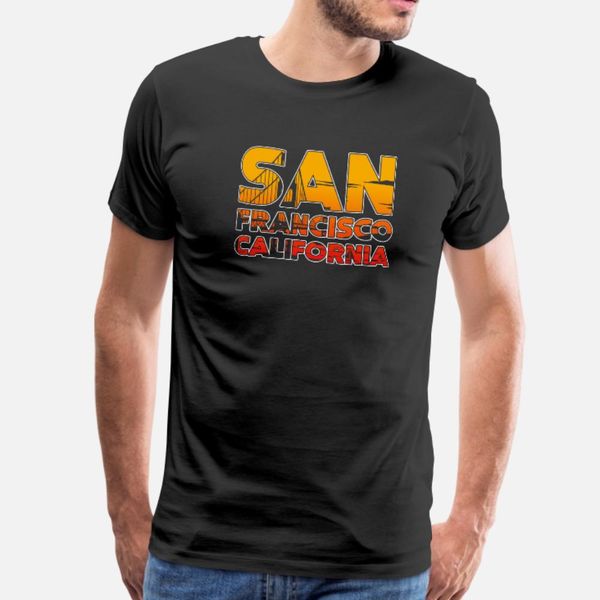 

san francisco gold gate bridge gift design graphic t shirt men anti-wrinkle short sleeve plus size 3xl trend anti-wrinkle spring shirt