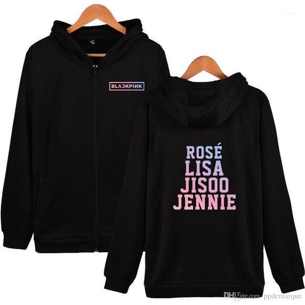

fashion hooded jennie sweatshirts blackpink designer hoodies women teenager girl, Black