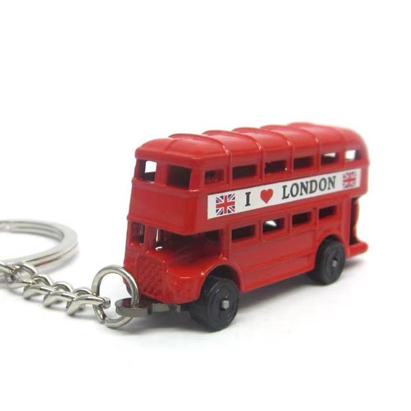 

london bus key organizer keychain british red double-decker bus keyfod classic british wind gift jewelry for men key chain, Silver