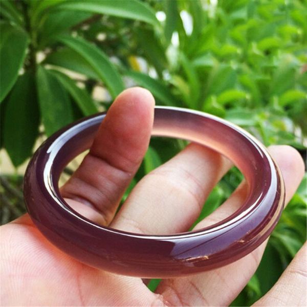 

natural purple onyx round bangle elegant women's warm chalcedony bangle fitness tracker jewelry wholesale, Black