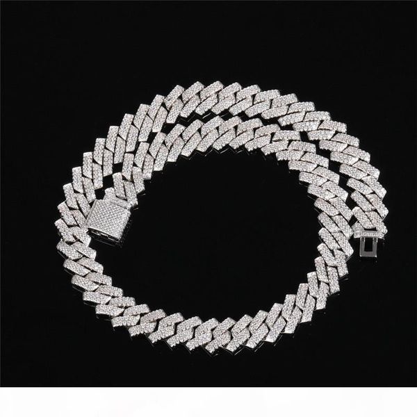 

13mm 16 18 20 22 24 26inch ale hip hop men gold plated miami cuban chain necklaces diamond iced out chian necklaces, Silver