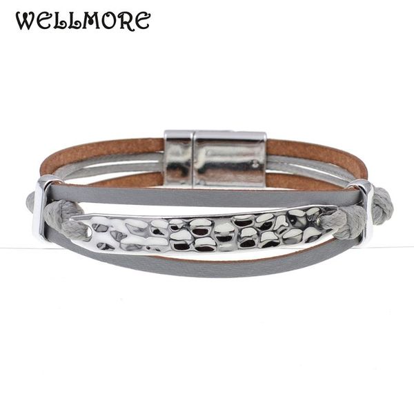 

wellmore new lovers' bracelets charm bracelets leather for women and men jewelry, Golden;silver