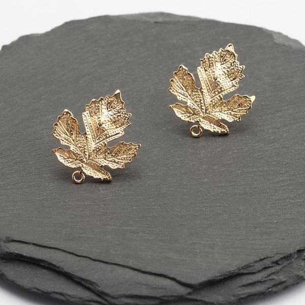 

quality m696jewelry accessories18k gold plated0.3 micronsdiy pendantsleaves shapejewelry makingdiy earrings10pcs/lot