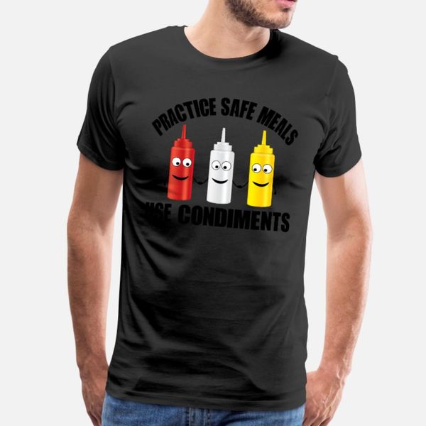 

practice safe meals t shirt men sunlight 100% cotton plus size 3xl costume sunlight humor summer letter shirt
