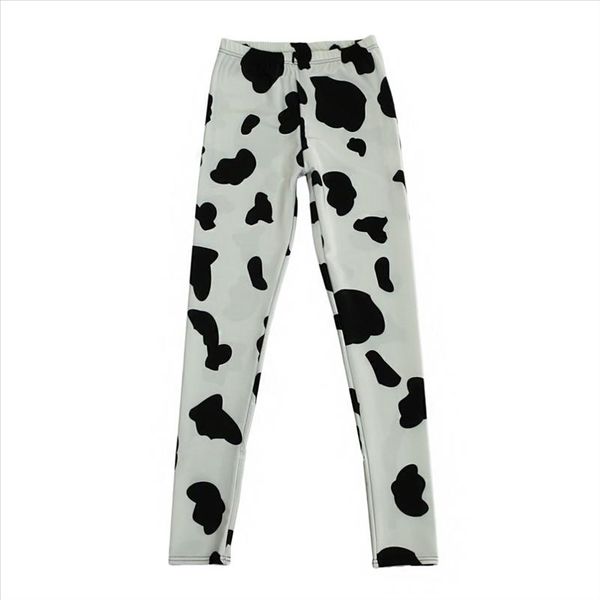 

elastic casual pants 3d digital printing cow black spots pattern women leggings 7 sizes fitness clothing ing