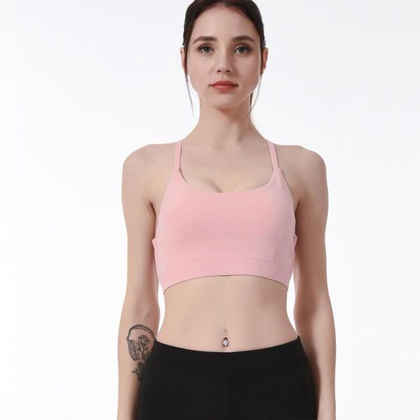 

sfit summer women's padded strappy sports bra yoga hollow out back activewear workout clothes for women, White;black