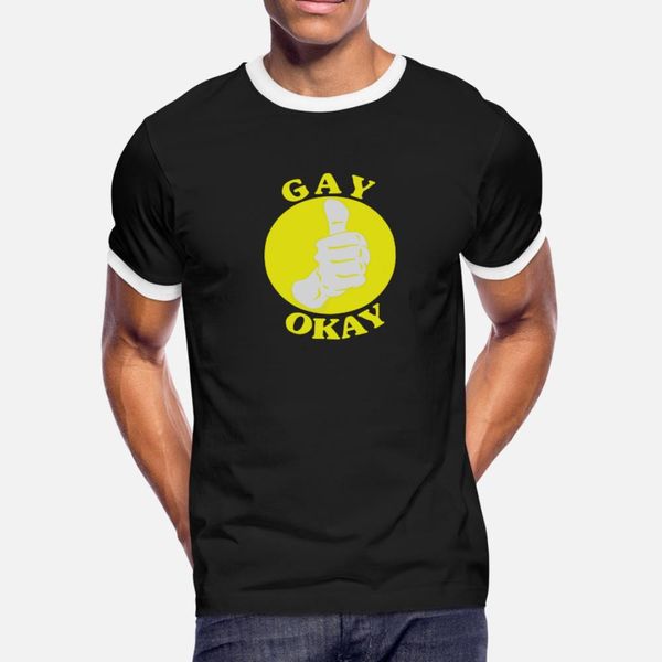 

gay okay t shirt men graphic short sleeve o neck original graphic casual summer vintage shirt