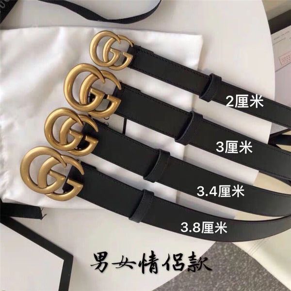 

g15364luxury high-quality designer belt fashion men and women gold buckle black belt. 2.0,3.0,3.4,3.8 cm wide. 90-125 cm long, Black;brown