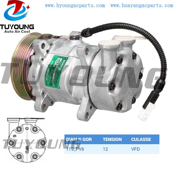 

6v12 ac compressor for peugeot 206 307 6453cn 9646273880 1854107 6453jg 6453eh