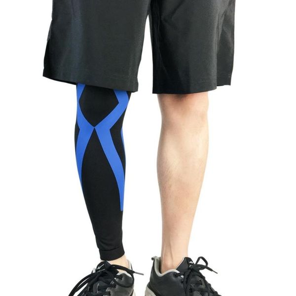 

support knee braces elasticity compression fitnesstape anti-collision gym outdoor sports leggings cycling rollers leg protectors, Black;gray