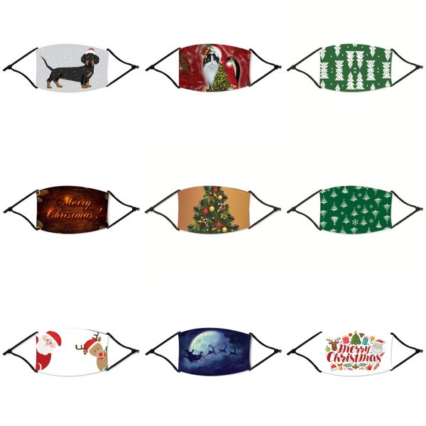 

luxury bling bling sequins face christmas mask dustproof washable windproof reusable face christmas mask elastic earloop breathable chris#32, Black