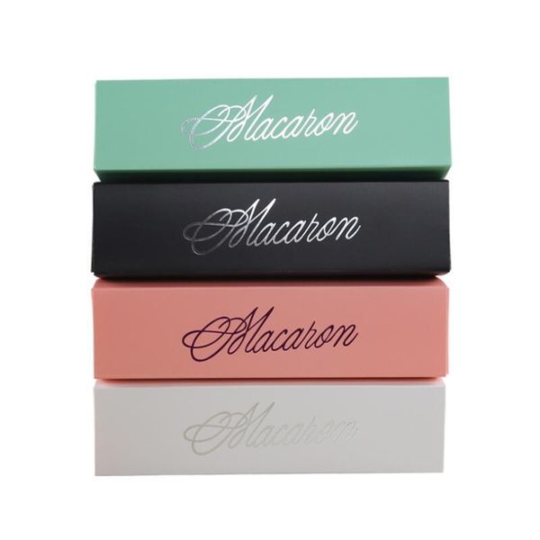

macaron box cake box biscuit muffin box 20.3*5.3*5.3cm black blue green white lx2696