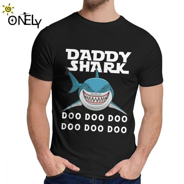 

for man t-shirt daddy shark doo doo doo cotton stylish classic round neck hip hop t shirt