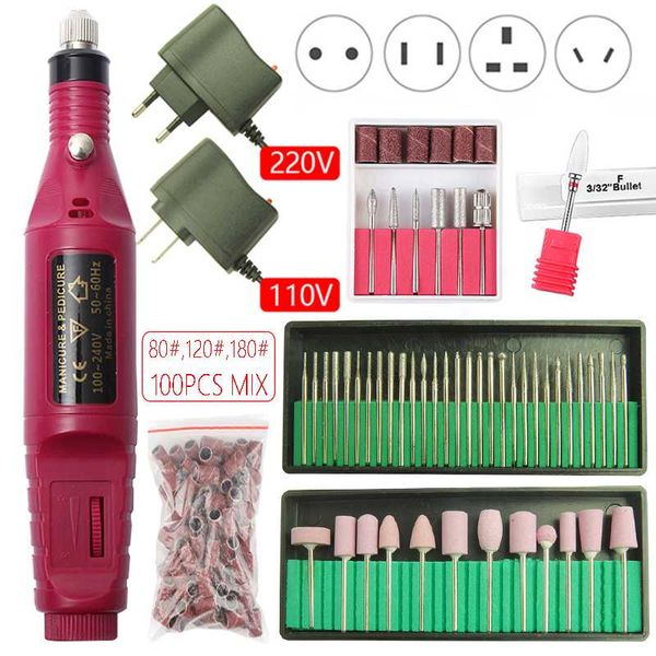 

20000rpm electric nail drill machine manicure set pedicure nail drill file gel remover polishing tools strong equipment kit