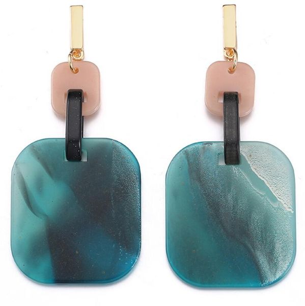 

jewelry acrylic charm earrings geometry square charm stud earrings for women fashion of shipping, Golden