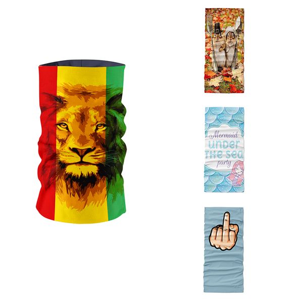 

3d printed headscarf fashion women neck gaiter cartoon colorful pattern tubular mask headdress hijab scarf braga cuello buffe, Blue;gray