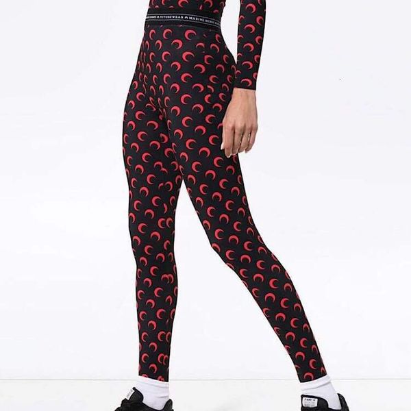 

ladies summer heat tight stretch seamless stretch yoga outdoor moon pants multi - color, Black;green