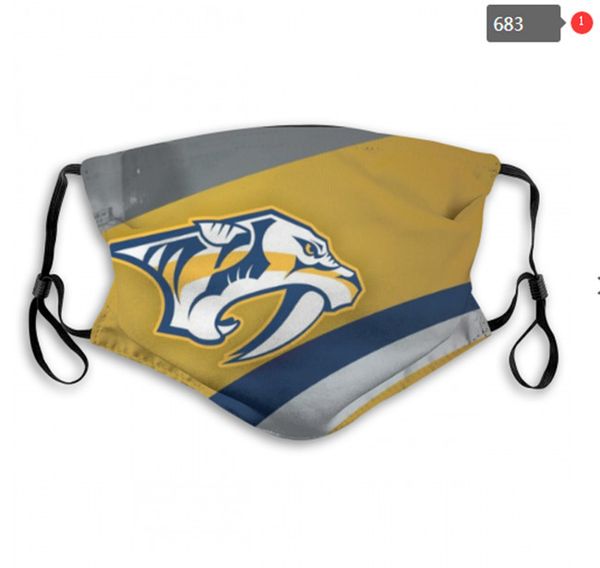 

nashville predators face covering washable adjustable reusable mask carbon filters safe outdoor sports dust proof breathable face masks