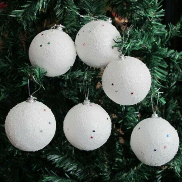 

party decoration b-6 pcs polystyrene styrofoam foam ball white christmas diy snowball balls ornaments xmas tree hanging