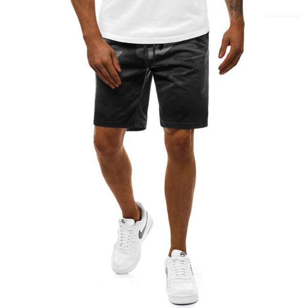 

casual relaxed knee length pants mens clothing mens designer camouflage print shorts fashion natural color shorts, White;black