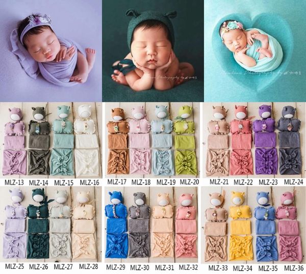

5pcs/set newborn pgraphy props baby wrap set,cotton baby bow wrap studio newborn props,#p2483