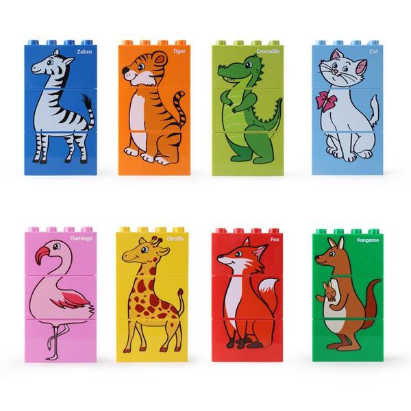 

animal jigsaw puzzle game 24pcs early children educational toy big particle building block creative cognitive gift for boys and girls 07
