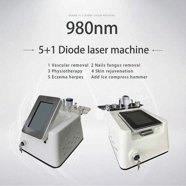 

5 in 1 980nm diode laser vascular removal machine laser beauty equipment nails fungus removal physiotherapy machine for sale, Black