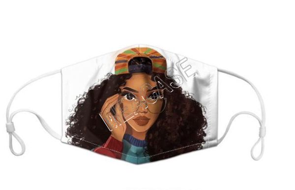 

fashion face mask двухслойного пыле мультфильм 3d print designer face mask рм2,5 моющейся муфельной женщина девушки mouth маски dhl продажа, Black