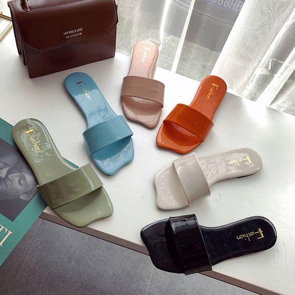 

2020 women slippers flats woman shoes summer beach slip on slides flip flops ladies fashion slippers home female shoes for women, Black