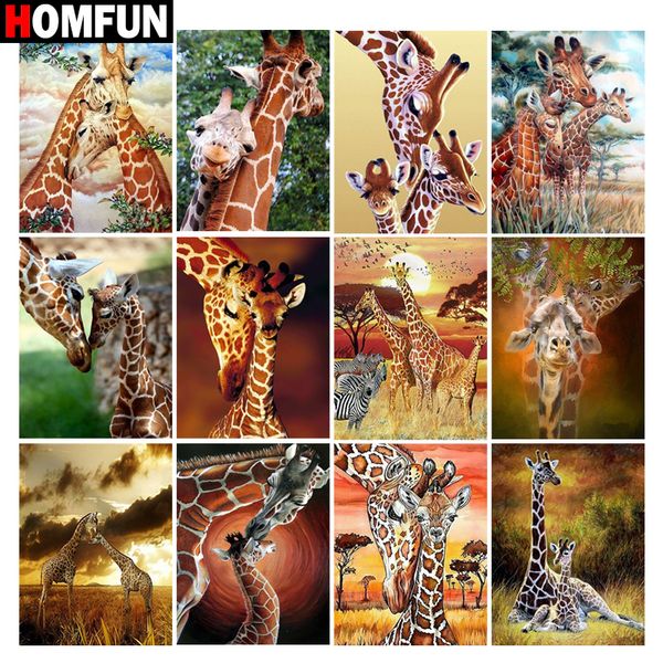 

homfun diamond painting giraffe wild animal" full square/round drill wall decor inlaid resin embroidery craft cross stitch