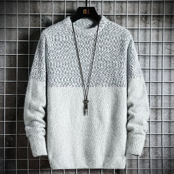 

2020 men's sweaters fashion youthful vitality long sleeve pullovers sweater men casual streetwear harajuku o-neck sweater mens, White;black