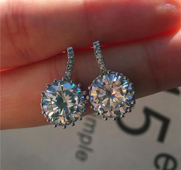 

luxury female black round stone earrings charm vintage silver color wedding earrings boho stud for002, Golden;silver