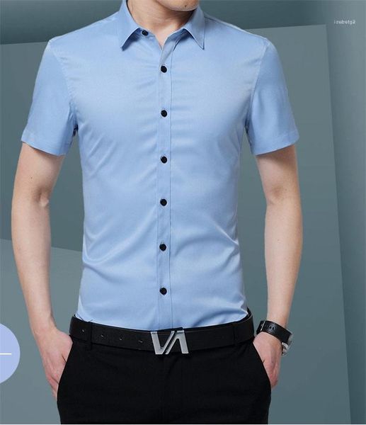 

collar mens short sleeve shirts young fashion new male clothing solid mens dress shirts turn down, White;black