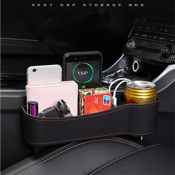 

universal car center console armrest storage box seat gap organizer dual usb charger cigarette lighter cup rack multifunctional