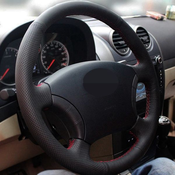 

car steering wheel covers diy hand-stitched black leather for great wall haval hover h3 h5 wingle 3 wingle 5