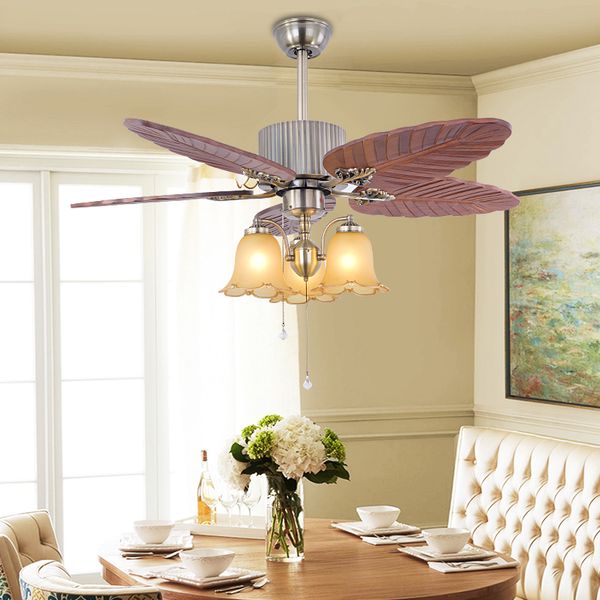 

retro smart remote control attic led ceiling fan light bedroom living room bar coffee shop office dining room fan light