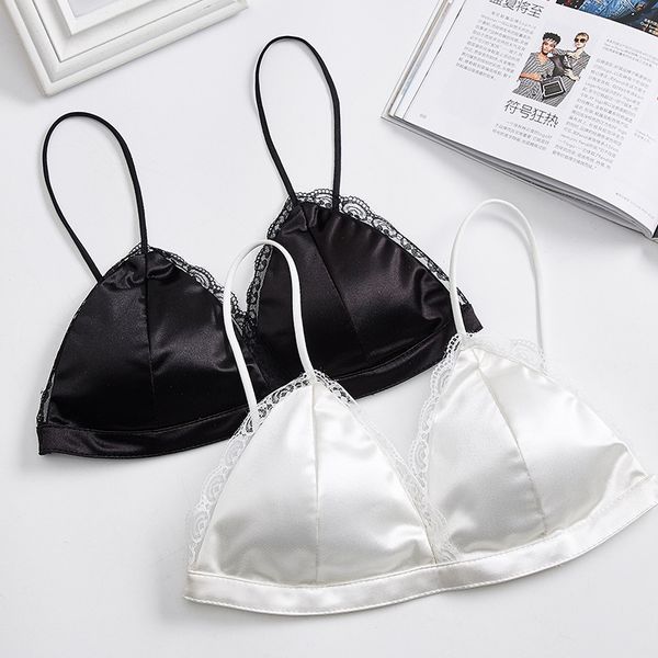 

summer lace bra backing thin shoulder straps wrapped chest deep v triangle bra underwear bikinis