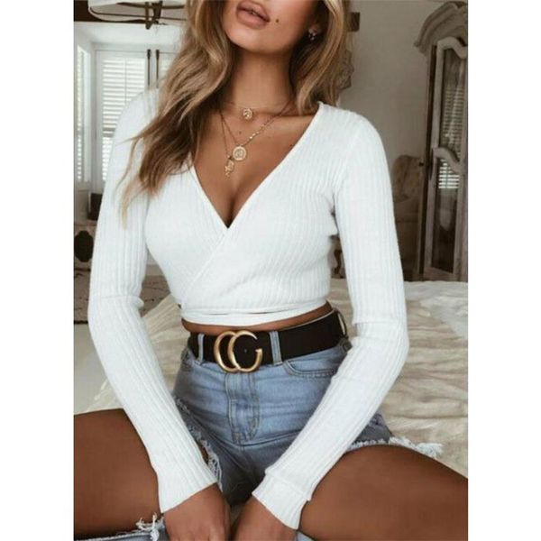 

2020 new fashion lady t-shirt loose long sleeve, White