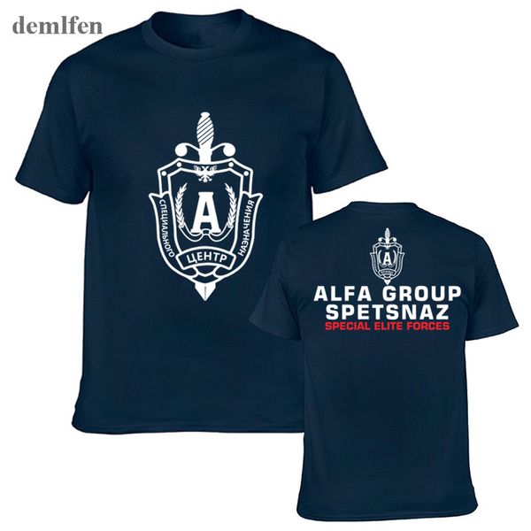 

new russian spetsnaz alfa alpha unit counter terrorist special unit forces t-shirt black o neck tshirt casual funny shirt