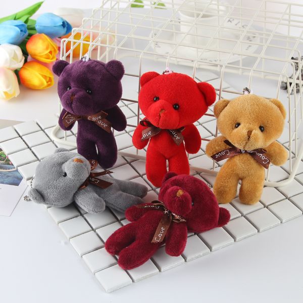 

13cm kids toys stuffed animals fluffy bear teddy bear cute plush toys bag plush keychain car key holder for pendant doll