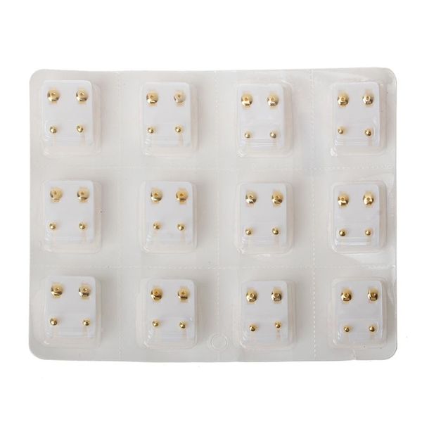 

stud 12 pairs ear piercing gun earring disposable set hypoallergenic jewelry, Golden;silver