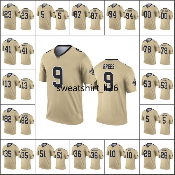 

мужчины # 41 alvin камара новый 94 cameron джор дан орлеан 9 дрю бульоны святые нфк женщины молодежь пользовательской легенда джерси, Black;red