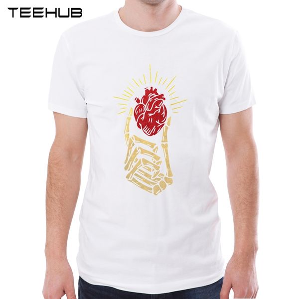 

teehub я выбираю тебя мужчины t-shirt o-образным вырезом hipster красное сердце кости рук печатается топы с коротким рукавом мужские geek фу