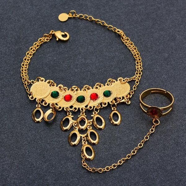 

wando coins bracelet for women islam muslim arab coin money sign gold color middle eastern jewelry bangle metal coin, Black