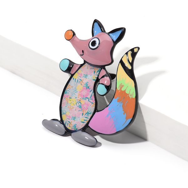 

brooch of fox brooches pins clothing for women fashion friends gifts woman badges on backpack brooch pin jewelry accessories, Gray