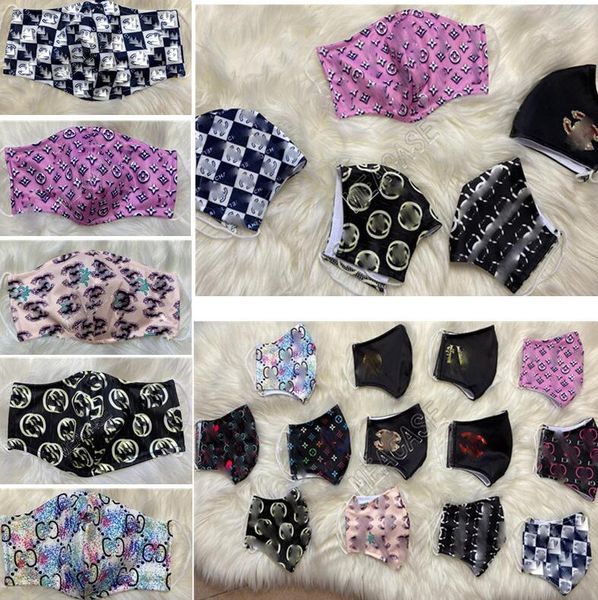 

10pcs reusable designers face masks fashion facemask washable luxurys masks women men double layers cartoon cycle sacrf mouth cover d82403, Blue