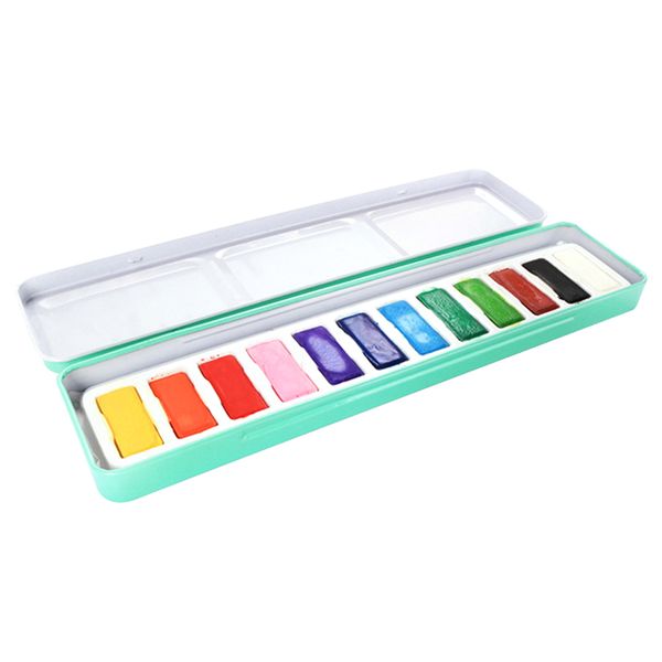 

12 colours art supplies solid watercolor set graffiti tool with box portable