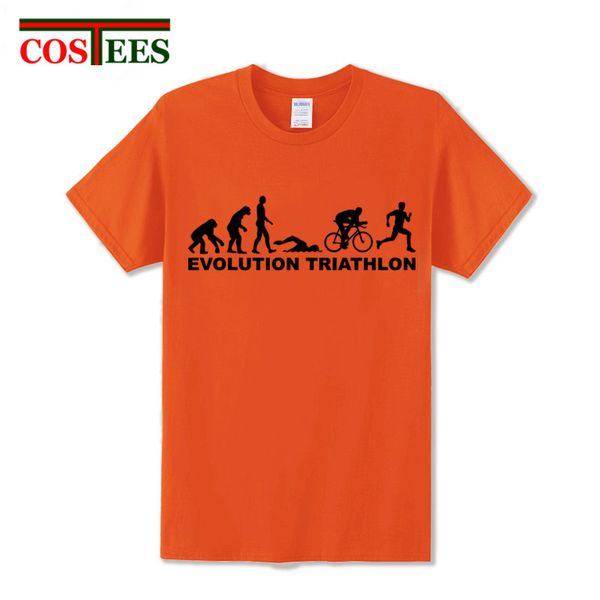 

funny t shirt men's male comic printing evolution triathlon t shirts short sleeve cotton custom man crop kenka west t-shirts