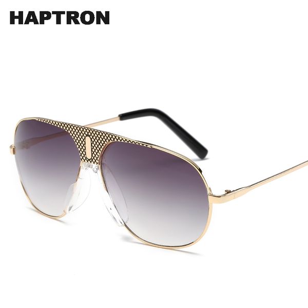 

haptron fashion vintage luxury sunglasses women oversized sun glasses man alloy gradient glasses uv400 unisex, White;black