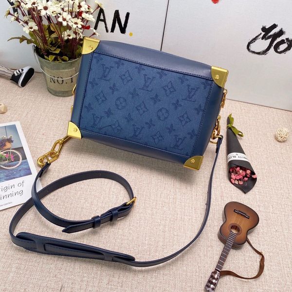 

2020 fashion women handbags ladies design solid color alphabet embroidery bracelet wallet leather chain bag crossbody bags s15, Blue;gray